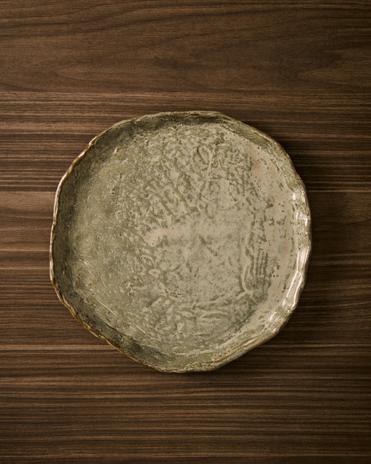 Assiette plate Alenia en céramique grise