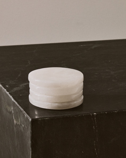 Ensemble Noreli de 4 sous-verres en albâtre