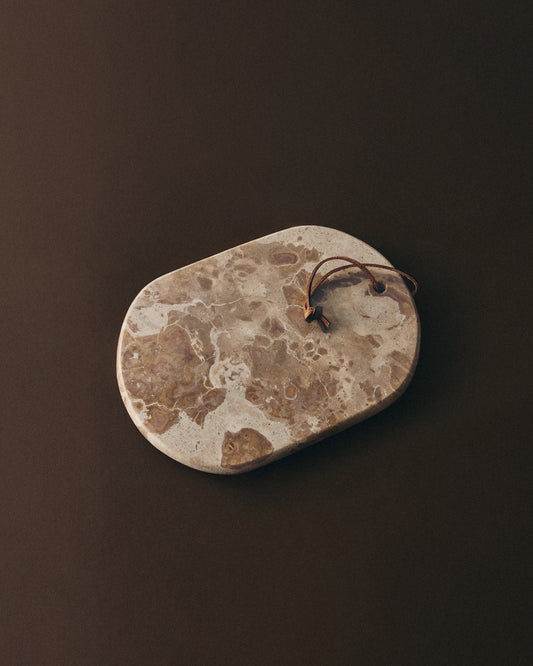 Plateau Orlina en marbre beige 25 x 18 cm