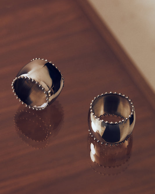 Ensemble Nirela de 2 ronds de serviette en acier inoxydable