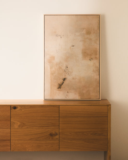 Tableau abstrait Silpa beige 60 x 90 cm