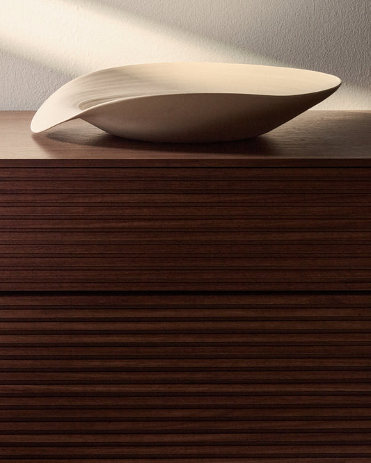 Centre de table Ebenor en céramique beige Ø 40 cm