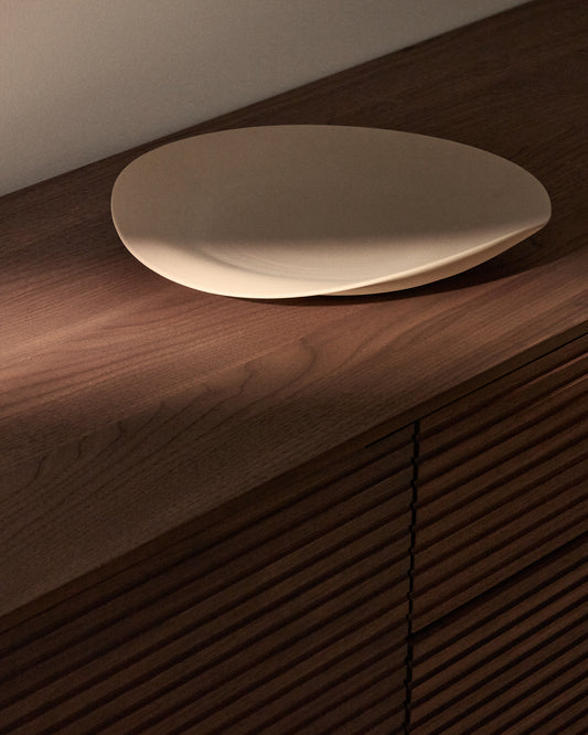 Centre de table Ebenor en céramique beige Ø 30 cm