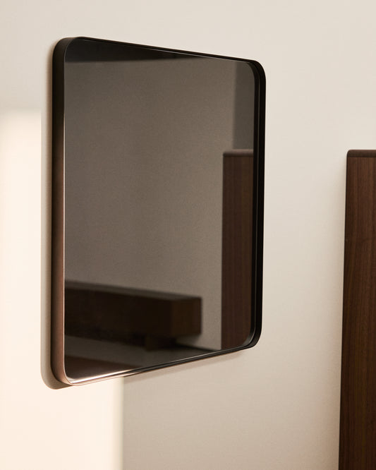 Miroir Marco en métal noir 60 x 60 cm