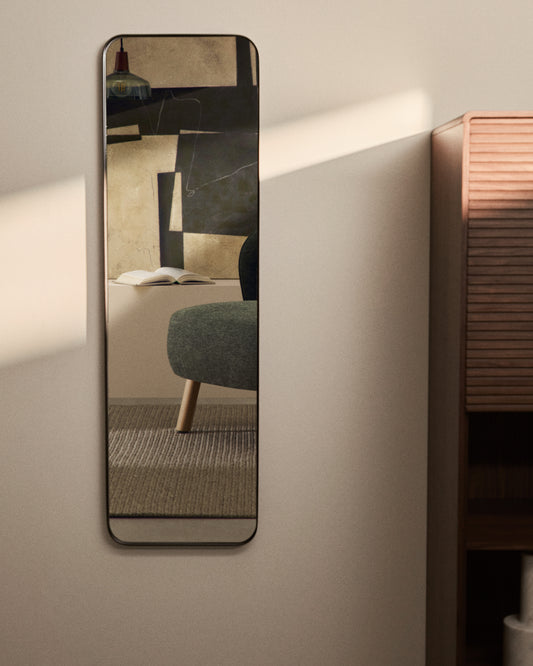 Miroir Marco en métal noir 55,5 x 150,5 cm