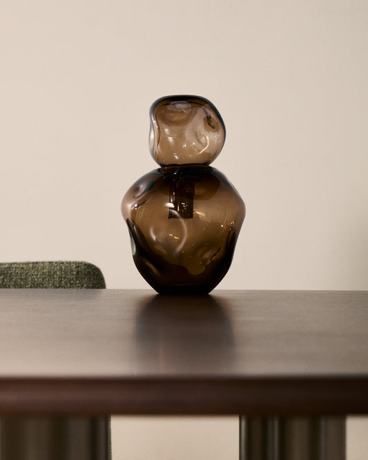 Vase Olivet en verre marron 30 cm