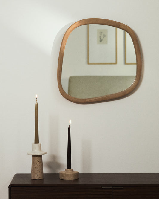 Miroir en bois Alura en teck 45,5 x 47 cm FSC 100%