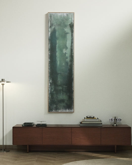 Tableau abstrait Selnar vert 182 x 47 cm