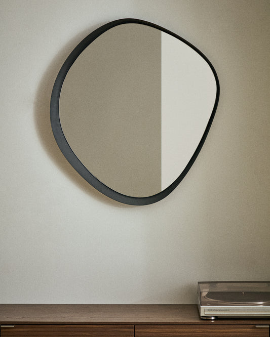 Miroir Tebel en métal noir 85 x 93,5 cm