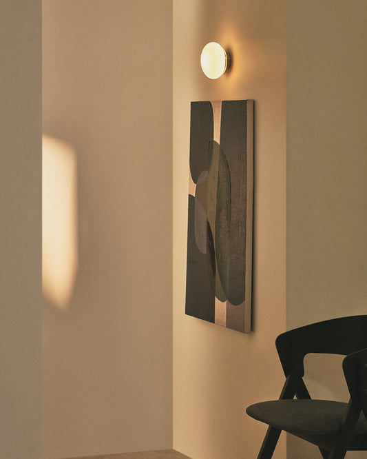 Applique Bamila en verre fumé et nickel Ø 15 cm