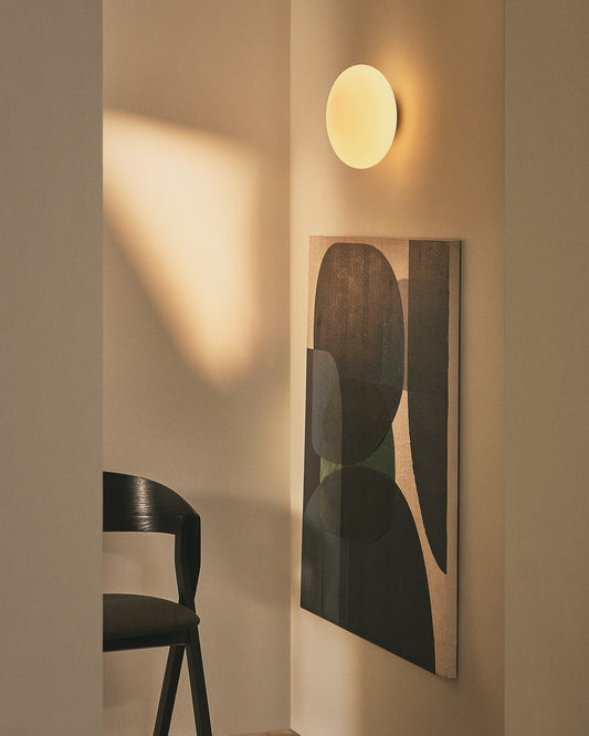 Applique Bamila en verre fumé et métal noir Ø 25 cm