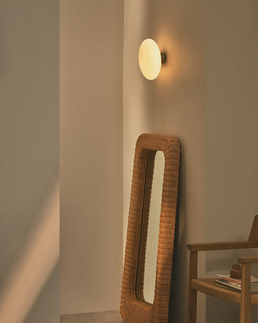 Applique Bamila en verre fumé et nickel Ø 25 cm