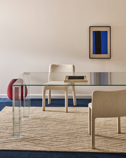 Table Adularia en verre trempé transparent 200 x 100 cm