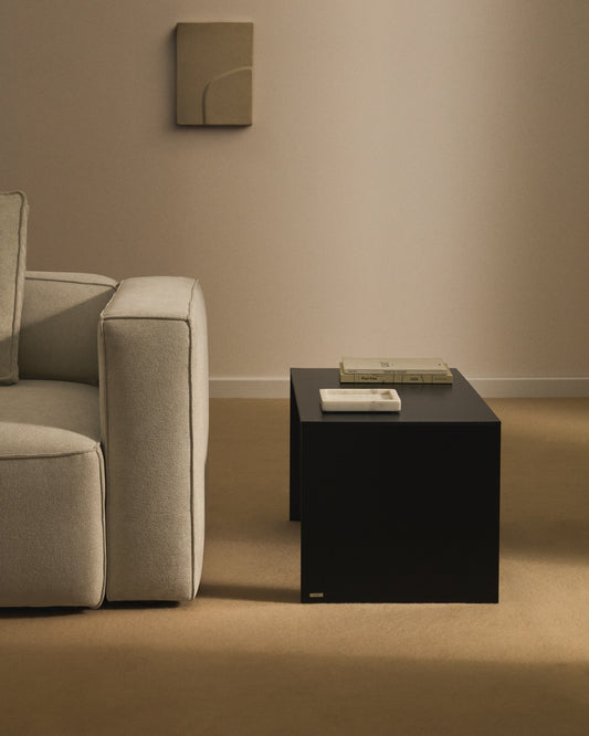 Table basse Litto en DM laqué noir 90 x 45 cm