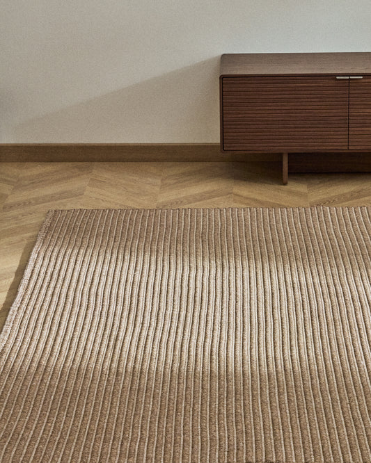 Ardelia ecru synthetic fibre rug 160 x 230cm