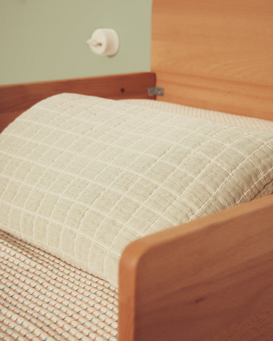 Ensemble Tivaro de 2 housses de coussin 100 % coton jacquard à carreaux vert clair 30 x 50 cm