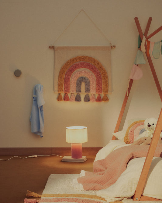 Tapisserie murale Tadea coton arc-en-ciel multicolore 60 x 52 cm