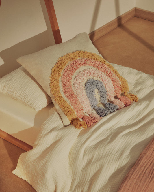 Housse de coussin Tadea coton arc-en-ciel multicolore 45 x 45 cm