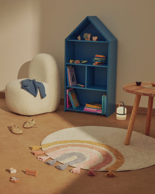 Tapis rond Tadea coton arc-en-ciel multicolore Ø 100 cm