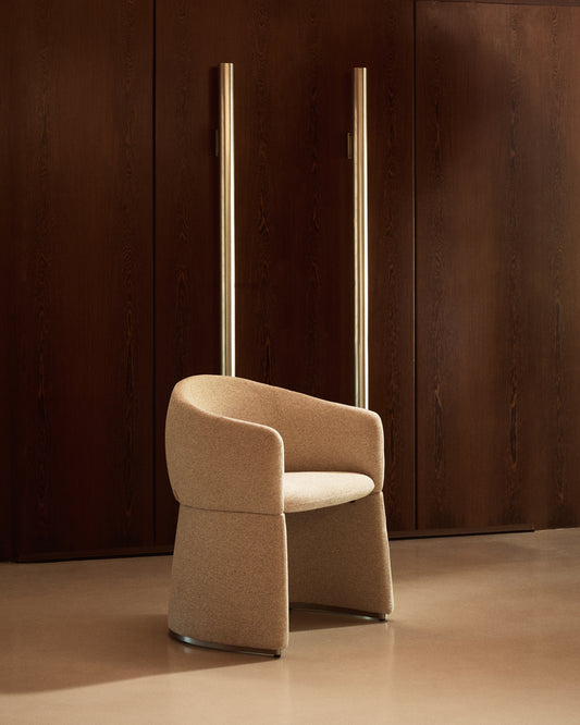 Chaise Bosca en chenille beige