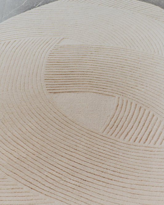 Tapis Domm en laine beige Ø 200 cm