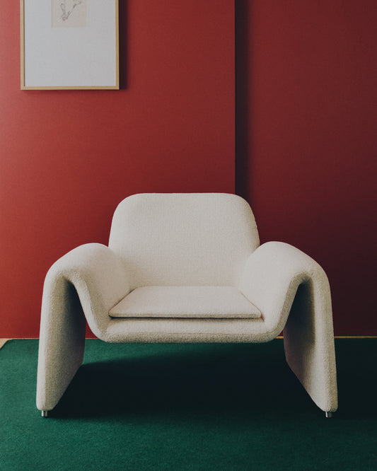 Fauteuil Melvia en chenille beige