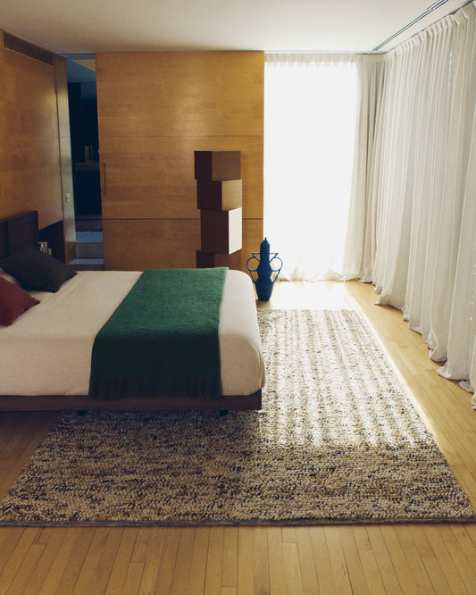 Tapis Elanis en laine bouclette multicolore 200 x 300 cm