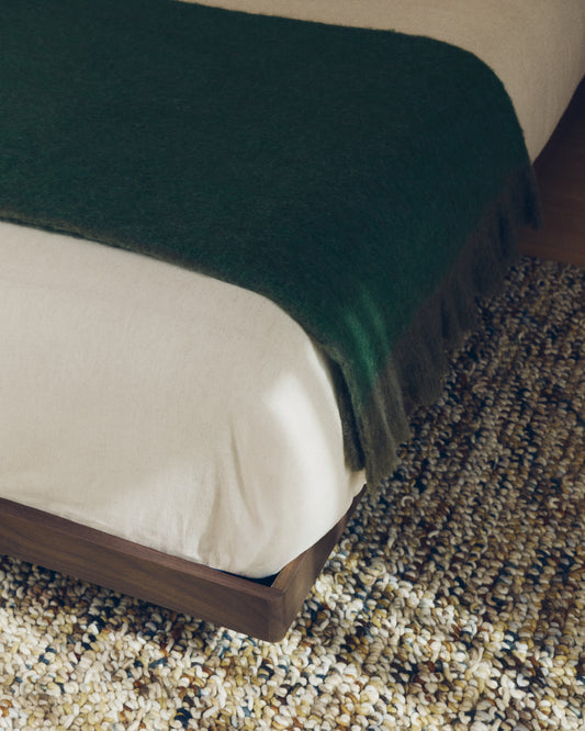 Couvre-lit Zenti en chenille 100 % coton jacquard à motif zèbre double face pour lit de 150/160 cm