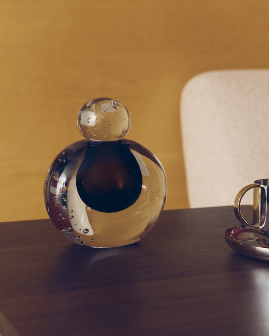 Vase Lunivo en verre marron 13 cm