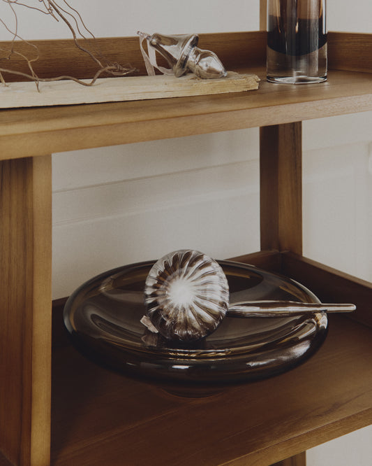 Centre de table Zolira en verre marron Ø 27 cm