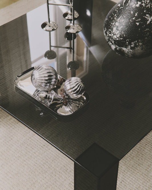 Ensemble Oranel de 3 décorations suspendues en verre recyclé argenté Ø 8 cm