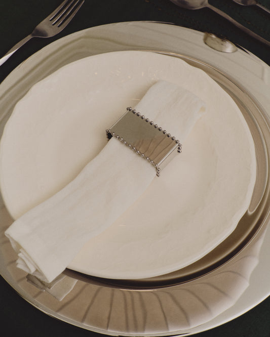 Lot Pals de 2 serviettes 100% lin blanc