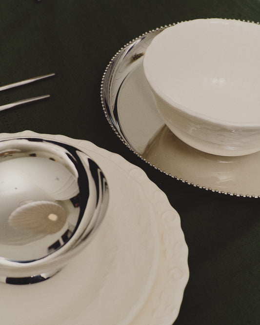 Plateau Nirela en acier inoxydable Ø 28 cm