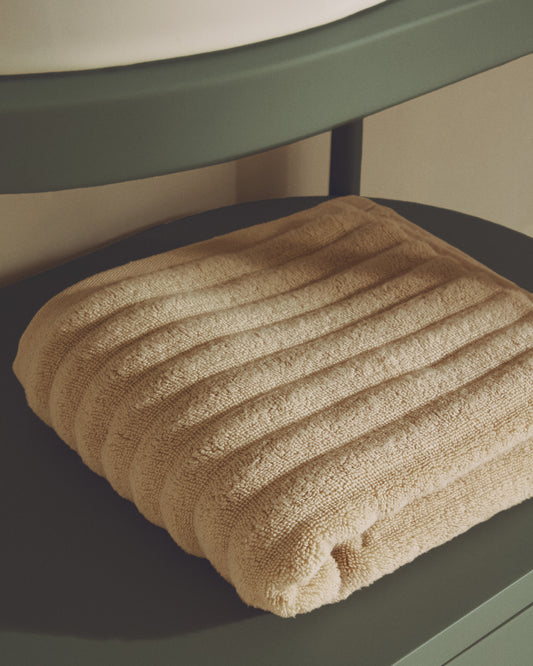 Serviette de bain Navira 100 % coton beige 70 x 140 cm