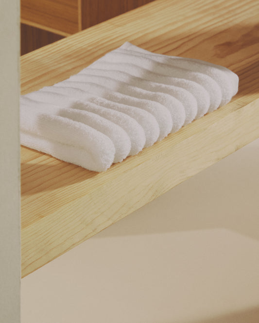 Serviette de toilette Navira 100 % coton blanc 50 x 90 cm