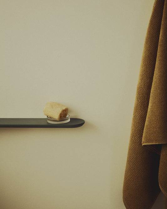 Arely set of 2 shelves in MDF with green lacquer finish 35 cm/55 cm