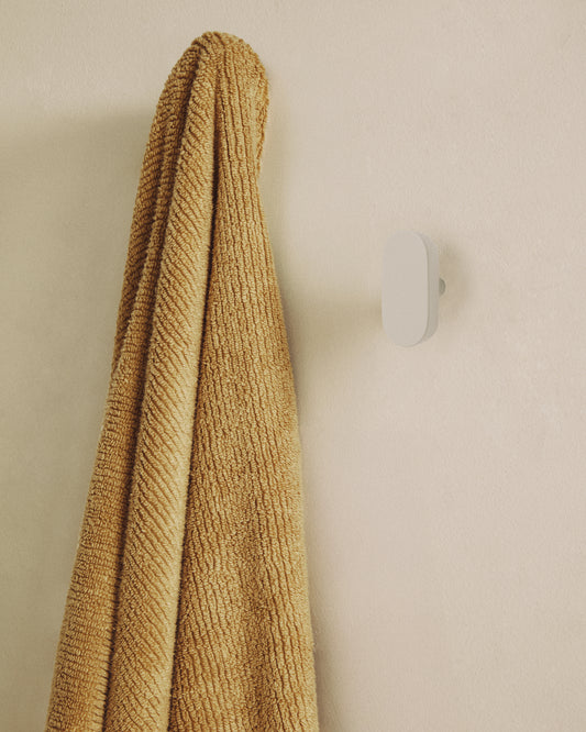 Ensemble Arely de 2 patères en bois de hêtre avec finition laquée beige 6,5 cm/10 cm