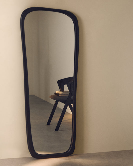 Miroir en bois Alura en teck noir 158 x 61 cm FSC 100%