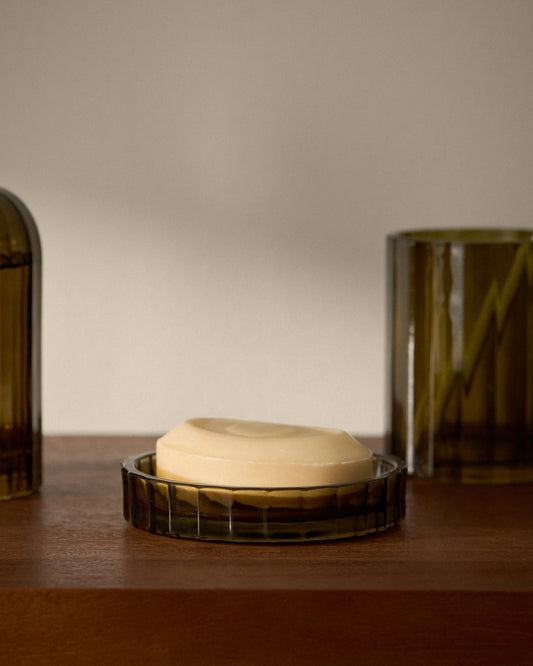 Porte-savon Anetan en verre vert