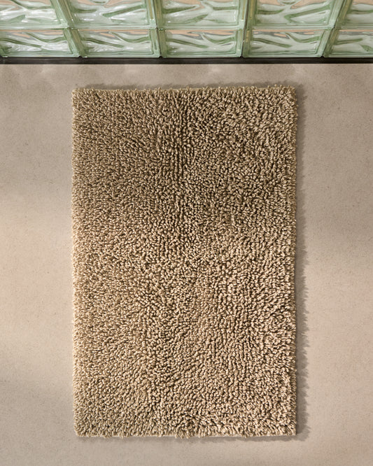 Tapis de bain Aroia bouclette effet mélangé beige 50 x 70 cm
