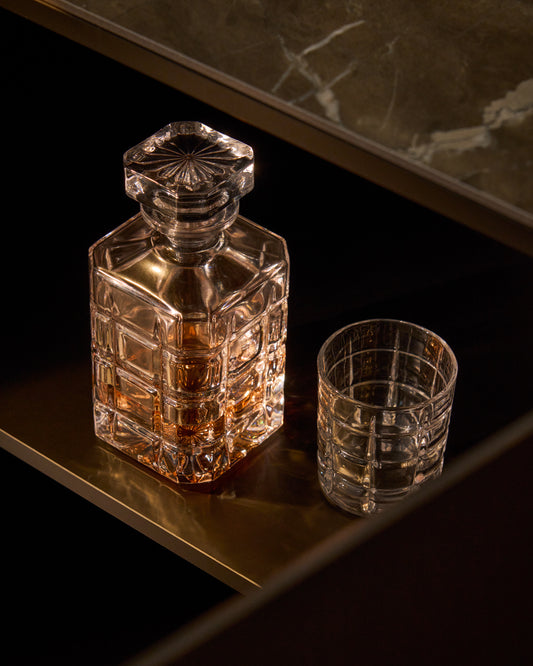 Talara bottle made from clear carved glass 80 cl