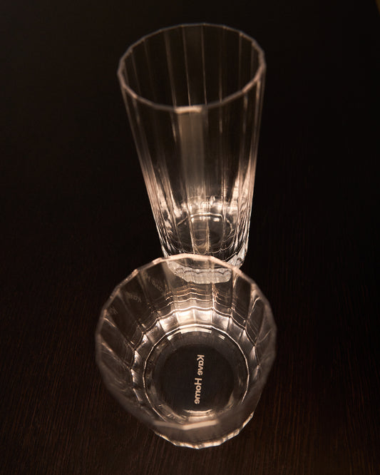 Verre transparent Nivor avec relief vertical taillé 30 cl