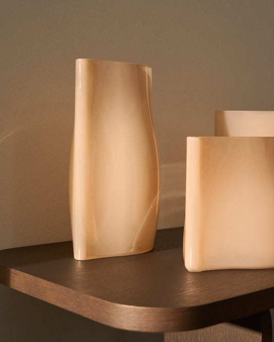 Vase Ardeni en verre rose pâle 28 cm