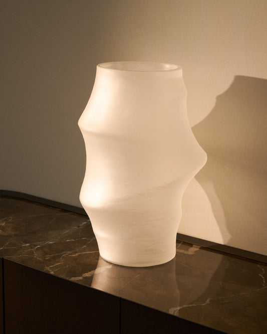 Vase Neluo en verre blanc opalin 49 cm