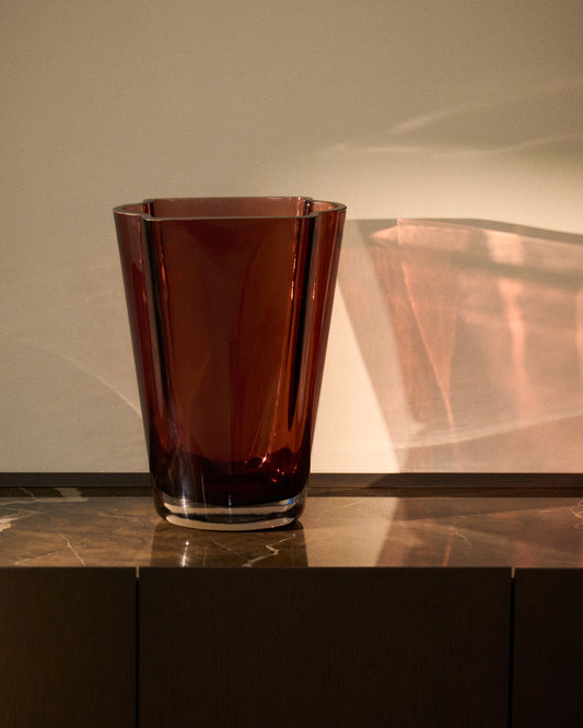 Vase Uconi en verre bordeaux 35 cm