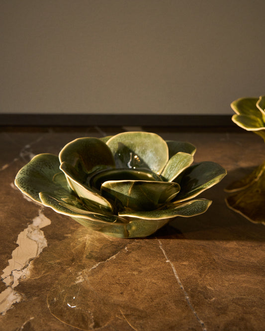 Chandelier Ederia en céramique vert olive Ø 20 cm