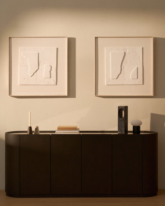Tableau abstrait Gadir blanc 80 x 80 cm