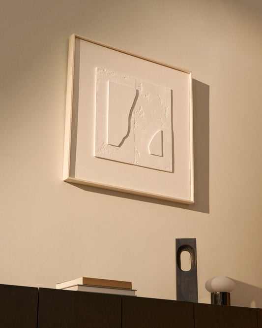 Tableau abstrait Gadir blanc 80 x 80 cm