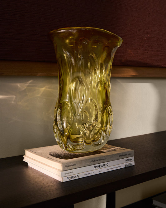 Vase Sidula en verre ambré clair 37 cm