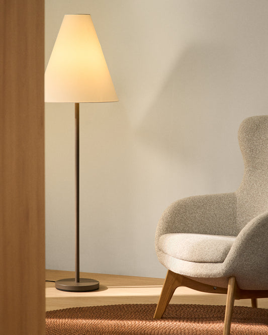 Lampadaire Navat en métal avec finition vieillie marron